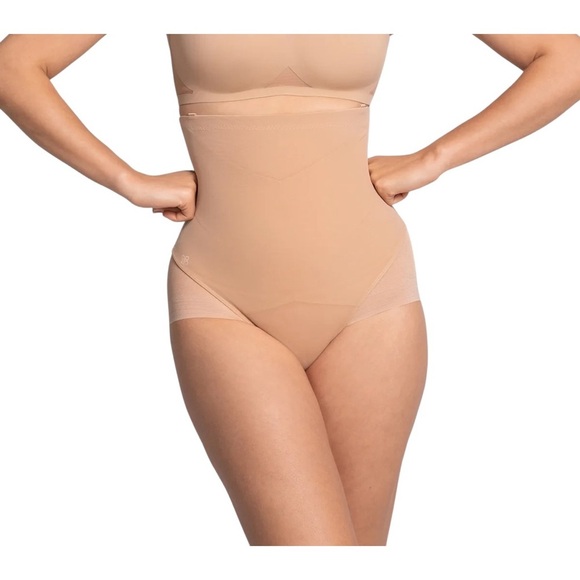 Honeylove SuperPower High Waisted Brief Sz L Rose Tan Shapewear Strong Support - Picture 1 of 7